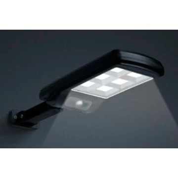 Mozgásérzékelős szolár reflektor távirányítóval - fali - 6 LED