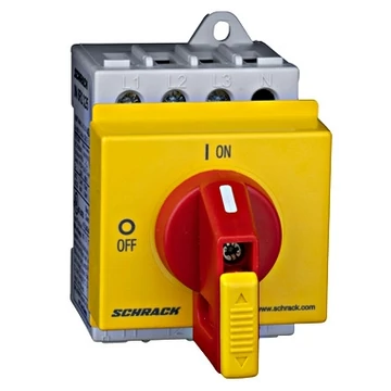 SCHRACK Vész-ki főkapcsoló, 0-1, sorbaépíthető, 3p, 40A/AC23 16kW