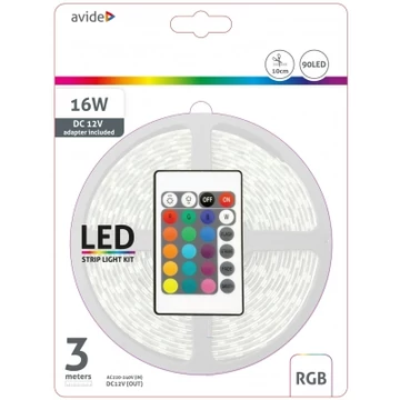 LED SZALAG SZETT 3M RGB KOMPLETT!   IP20