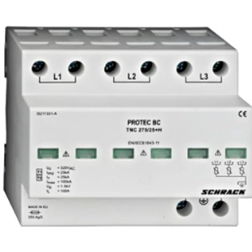 SCHRACK Protec T1/T2 túlfeszültséglevezető 275/25kA, TN-C