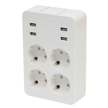 ELOSZTÓ 4 NORMÁL DUGALJAS + 4USB    NV41USB