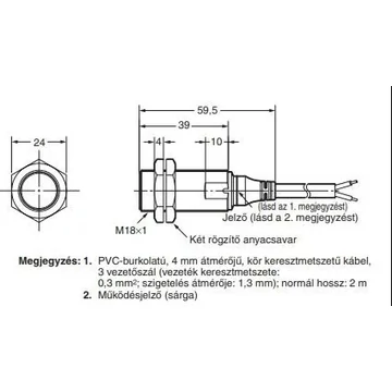 ÉRZ.INDUKTÍV M18x60 DC PNP NO+NC PNP érz:8 +2m káb