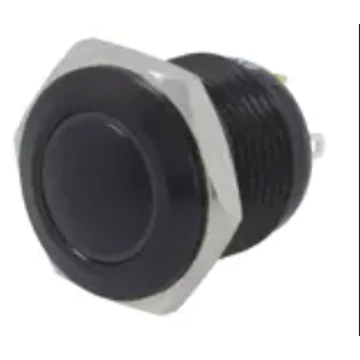 VANDÁLBIZTOS NYOMÓKAPCSOLÓ 6V 2A  M16  KÉK LED