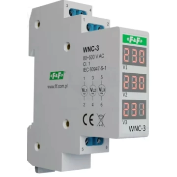 VOLTMÉRŐ SÍNRE! LCD kijelzővel 3fázisra 80-500V AC