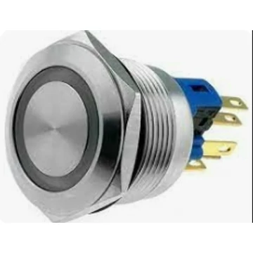 VANDÁLBIZTOS VIL. NYOMÓGOMB PIROS 24V DC 22mm SPST IP65