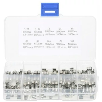 WICK ÜVEGBIZTOSÍTÉK KÉSZLET 100db-os 5x20mm  0,1-10A