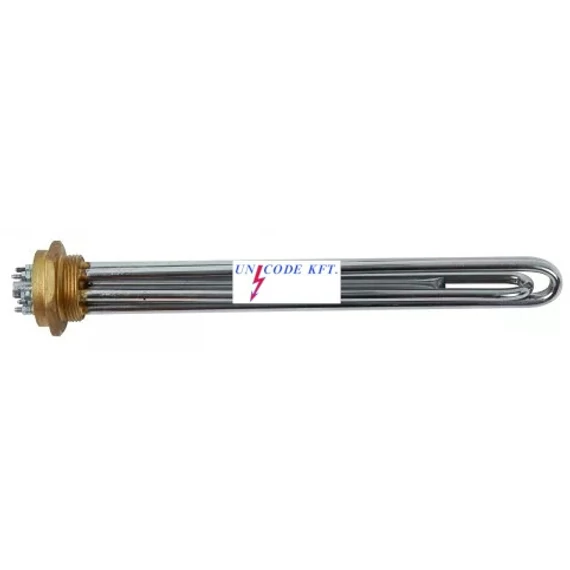 FŰTŐBETÉT 3x1000W 3fázisú 250x34mm+ 6/4" csonk  VÍZRE!  (rozsdamentes acél)