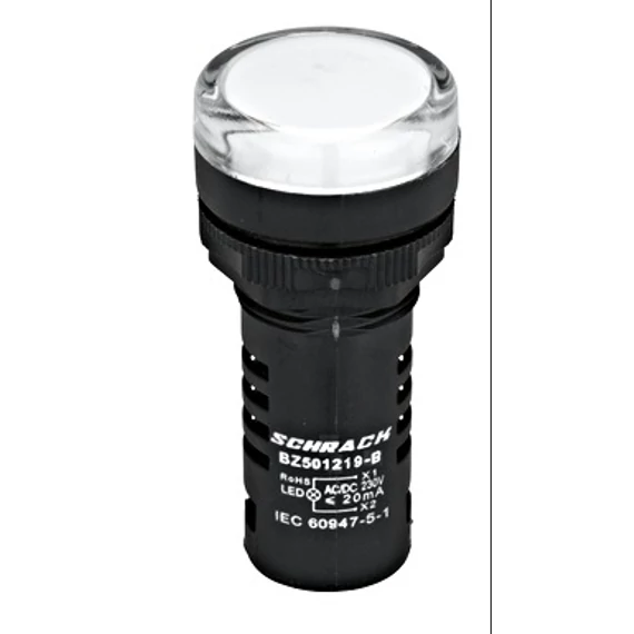 SCHRACK Kompakt jelzőlámpa, LED, 230V AC/DC, fehér