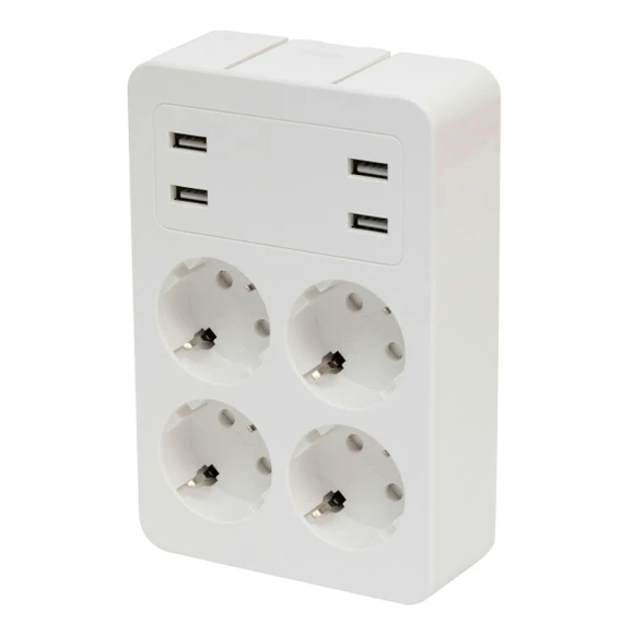 ELOSZTÓ 4 NORMÁL DUGALJAS + 4USB    NV41USB