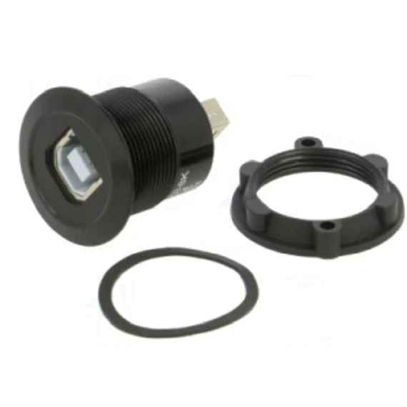 USB ALJZAT ELŐLAPRA SZERELHETŐ 22mm-es; fekete, USB2.0