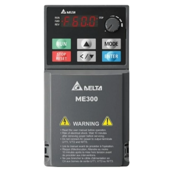 FREKV.VÁLTÓ DELTA 1FÁZIS 1,5kW (szűrő nélkül) STO funkció, PID, fékcsopper