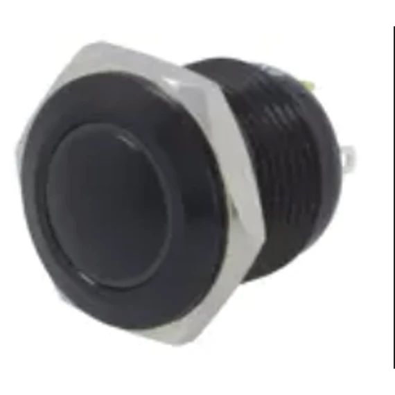VANDÁLBIZTOS NYOMÓKAPCSOLÓ 6V 2A  M16  KÉK LED