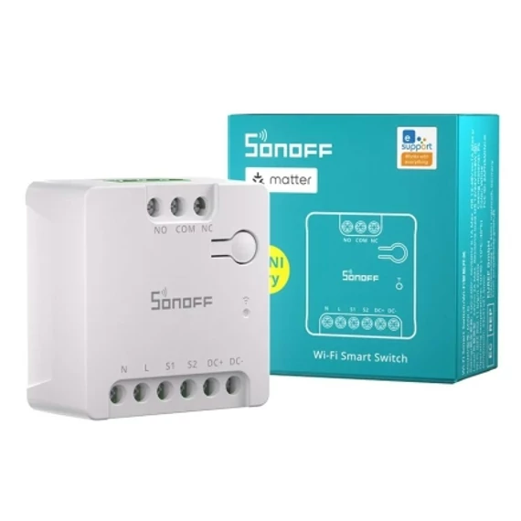 SONOFF RELÉ MINI-D eWeLink-Remote, Matter kompatibilis, fesz.mentes kimenet