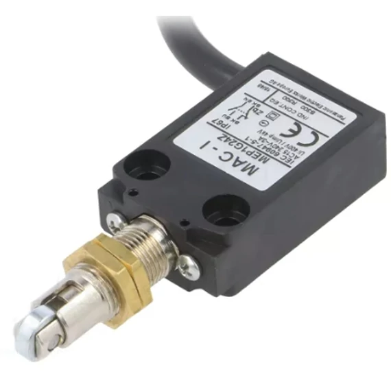 VÉGÁLLÁSKAPCS. GÖRGŐS csatlakozós  M12 NO+NC  5A  90°