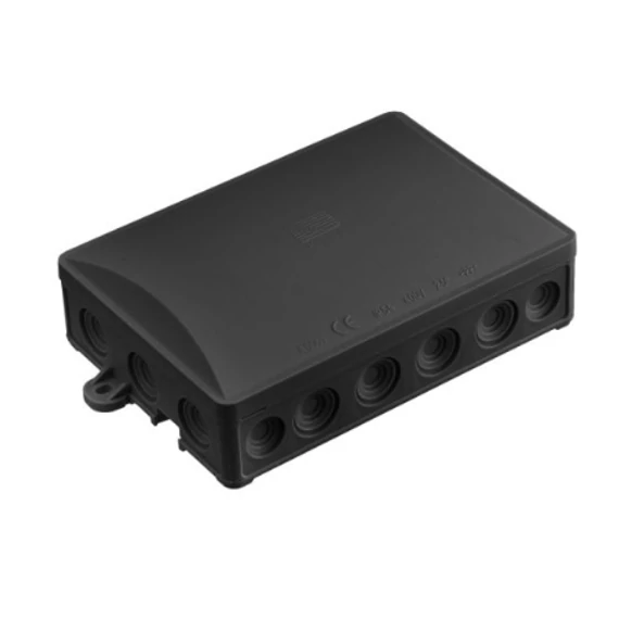 KÖTŐDOBOZ UV ÁLLÓ FEKETE IP54 95x157x40mm