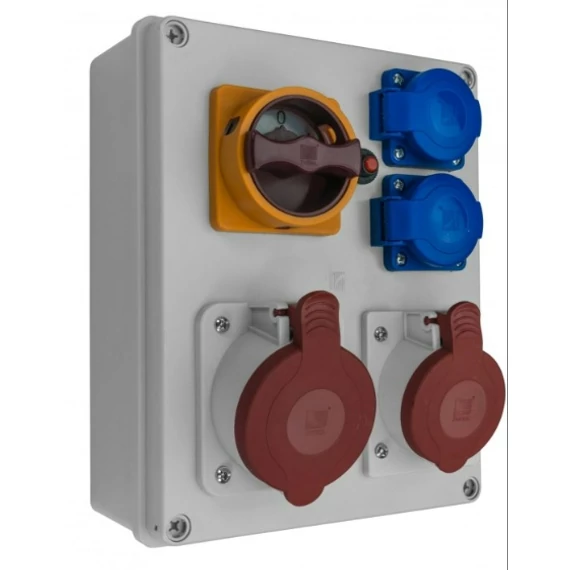 ELOSZTÓTÁBLA 2X230V +DAFB 324 +  DAFB 164 + 0/1 kétállású főkapcsoló vezetékelve