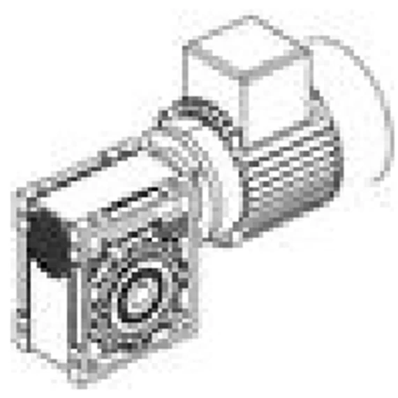 HAJTÓMŰ MOTORRAL 3F 1,5KW 2P; 120Nm nyomaték; 30-as áttétel; 25-ös tengely