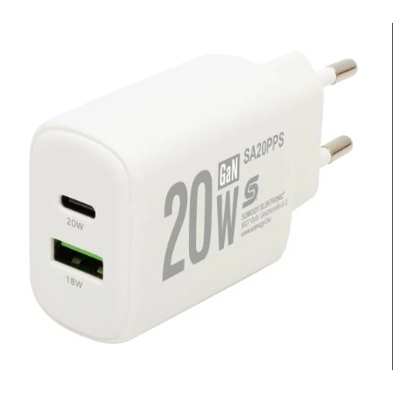 AKKUTÖLTŐ DUGVILLÁS USB + USB C 5-12V   QC+PD+PPS     20W