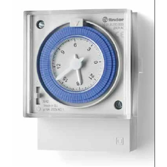 IDŐRELÉ FINDER MECHANIKUS NAPI! 72x72mm 230V 1váltó 16A 15perc/pöcök