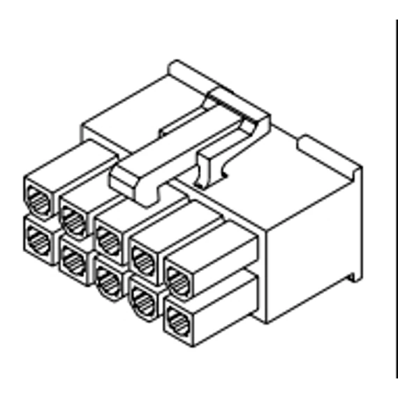 MOLEX CSATLAKOZÓ 10PÓLUS (2x5) ANYA 600V (raszter:4,2mm)