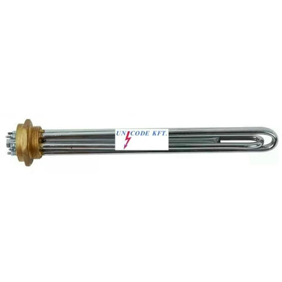 FŰTŐBETÉT 3x2500W 3fázisú 350x34mm+ 6/4" csonk  VÍZRE!  (rozsdamentes acél)