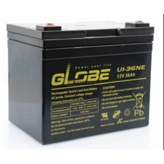 AKKU 12V  36Ah  ZSELÉS AKKUMULÁTOR 131x197x159mm  (GLOBE)