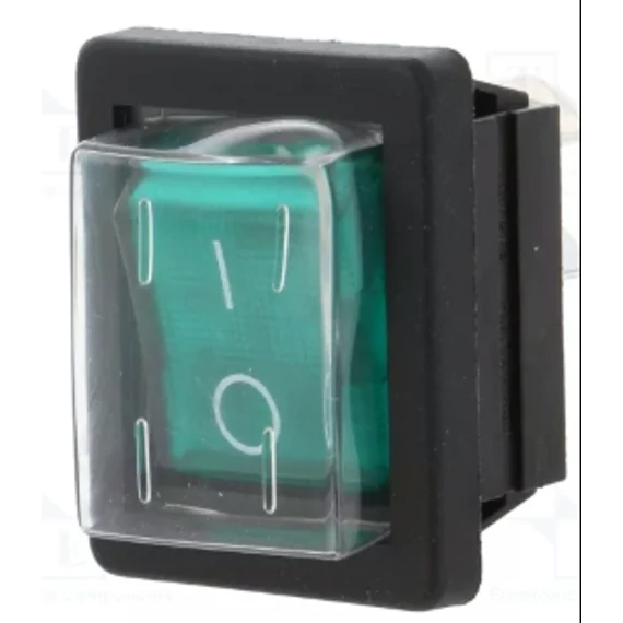 KAPCS.MINI ZÖLD 230V 2pólus (DPST)   GUMIS!