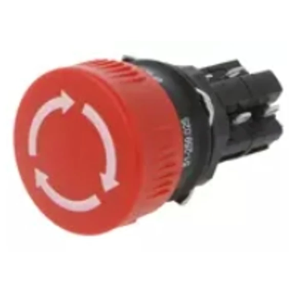 VÉSZGOMB KOMPLETT 16mm-es 2xNC + 2xNO (rotációs)