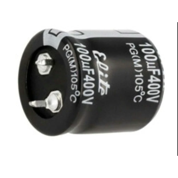 KONDENZÁTOR  100uF 400V  ELEKTROLIT  25X25mm SNAP-IN
