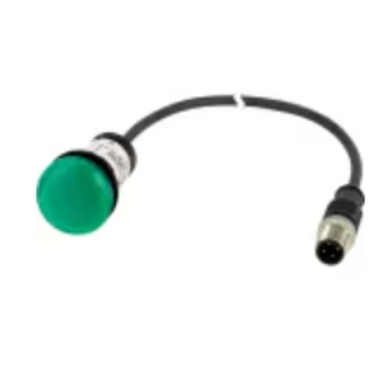 EATON JELZŐLÁMPA 22mm 0,2m kábellel, Csatlakozó:M12A  ZÖLD