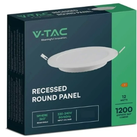 LED PANEL 12W KEREK SÜLLY. 1200LM        4500K  (V-Tac) *****